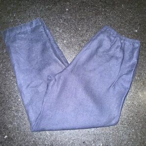 UEC EILEEN FISHER 100% LINEN THIN ELASTIC WAIST SIDE ZIPPER ANKLE PANTS SZ M